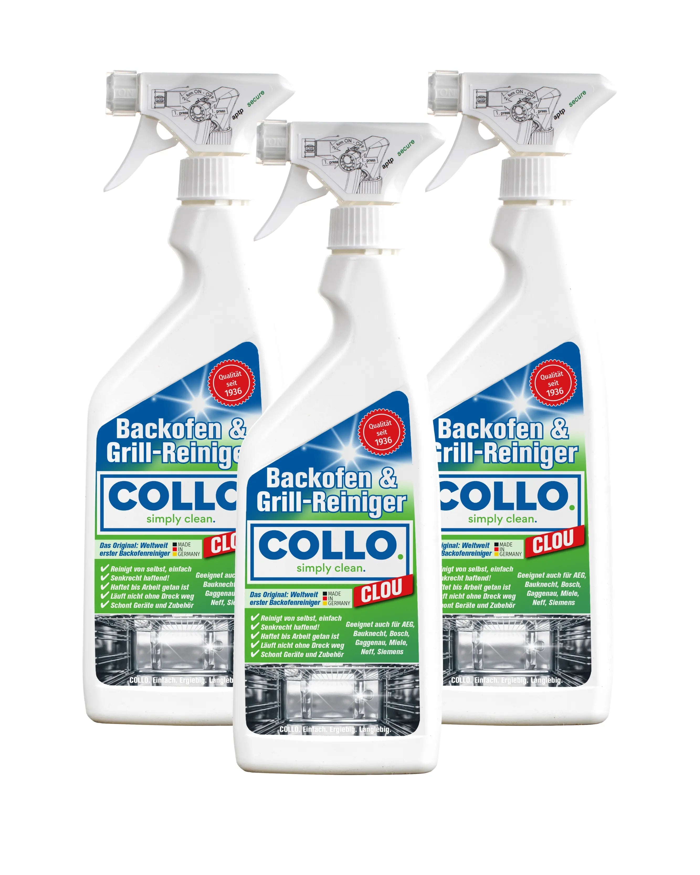 Vorteilsset: 3x Clou - Grill - und Backofen Reiniger - 0064.3 - COLLO. simply clean.